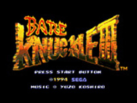 Bare Knuckle 3 [AKA Streets of Rage 3] title Screen